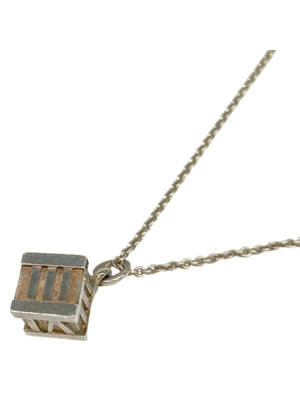 Tiffany & Co Necklace Atlas Cube Silver